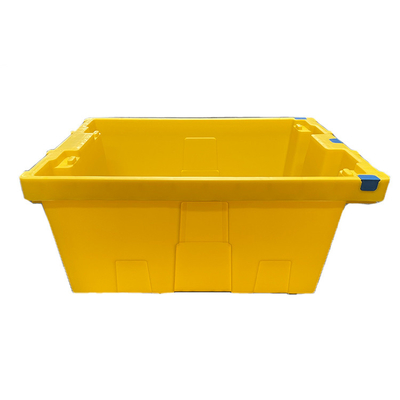 100% HDPE Hộp nhựa di chuyển màu vàng 600 X 400 X 275mm Hộp EU bền bỉ