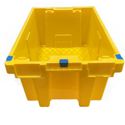 Thùng nhựa HDPE màu vàng có thể lồng vào nhau Thùng di chuyển có thể xếp chồng lên nhau
