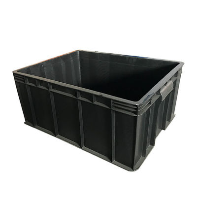 Hộp hậu cần bằng nhựa 600 X 400 Thùng nhựa ESD màu đen để di chuyển