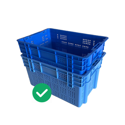 60x40 Nhà kho Thùng nhựa Thủy sản Tải động 50Kg Có thể xếp chồng lên nhau