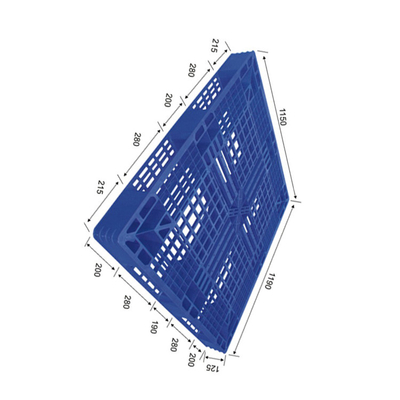 Nhà kho động 1200Kg Pallet nhựa HDPE màu xanh lam Xử lý đa năng
