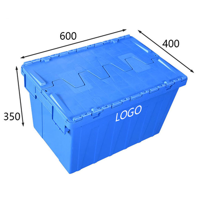 Trọng lượng 3000g Hộp hậu cần bằng nhựa HDPE Màu xanh Tải trọng 50Kg Thùng di chuyển có thể xếp chồng lên nhau