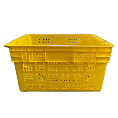 600 X 400 X 315mm Thùng nhựa đựng trái cây Màu vàng Thùng nhựa di động HDPE