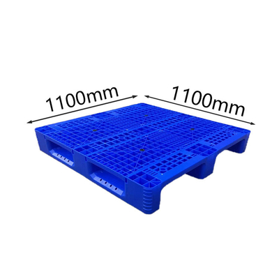 Pallet nhựa HDPE chống trượt màu xanh lam 1100 X 1100 X 155 cho nhà máy / cảng thực phẩm
