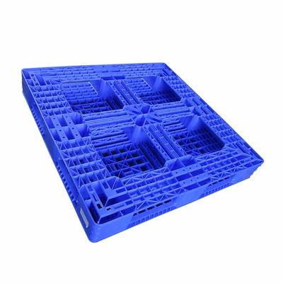palet nhựa một mặt màu xanh 1100 X 1100 cho kho dự trữ HDPE