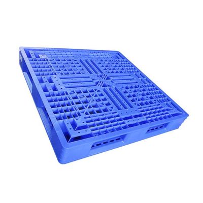 palet nhựa một mặt màu xanh 1100 X 1100 cho kho dự trữ HDPE