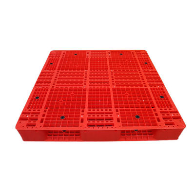 Pallet nhựa xếp chồng màu đỏ có thể xếp chồng lên nhau 1200x1200 PE 6000Kg cho nhà kho