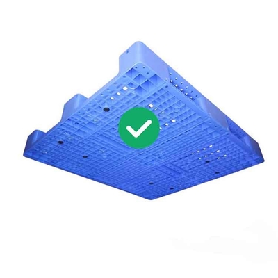 Pallet nhựa tái sử dụng HDPE có thể xếp chồng lên nhau 5T Tải thực phẩm màu xanh lam một mặt