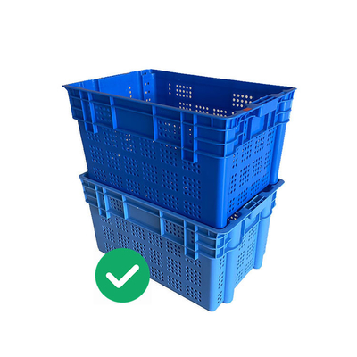Thùng nhựa thực phẩm HDPE lồng nhau Tải động 50Kg Chống tia cực tím