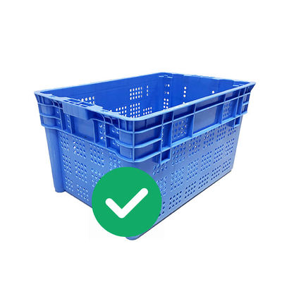 Nguyên chất PP HDPE Thùng chứa hải sản có thể xếp chồng lên nhau 70Kg Tải trọng thùng nhựa lồng nhau