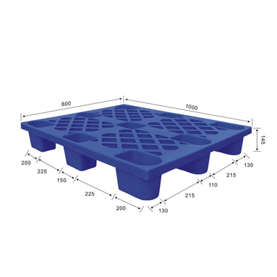 Pallet nhựa công nghiệp HDPE PP 1000x800 chảy qua