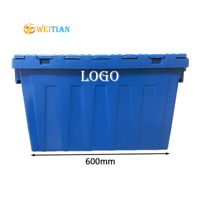Hộp di chuyển bằng nhựa tái sử dụng 60L Chống trượt Hygien HDPE Tải trọng 50Kg