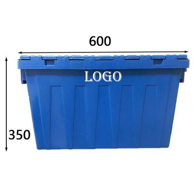 Hộp vận chuyển bằng nhựa lớn có thể lồng vào nhau HDPE Màu xanh lam Tải trọng 50Kg Thùng di chuyển có thể tái sử dụng