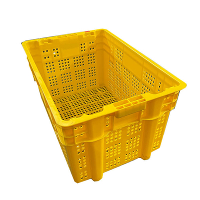 600 X 400 X 315mm Thùng nhựa đựng trái cây Màu vàng Thùng nhựa di động HDPE